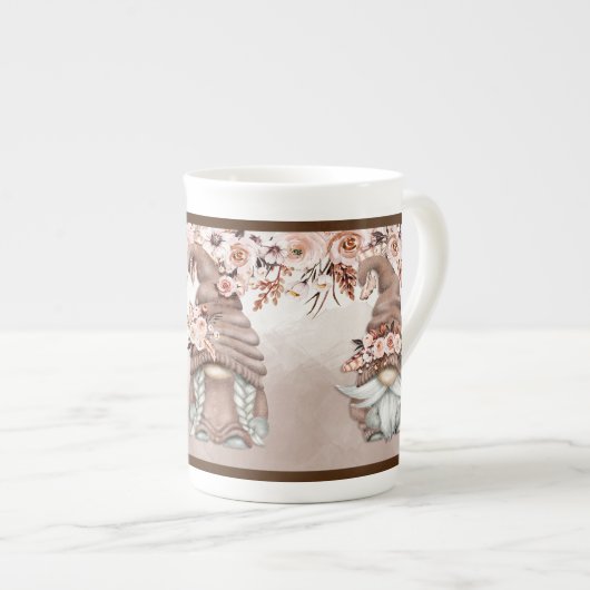 Boho Kabouters Beenderporselein Mok (Voorkant rechts)