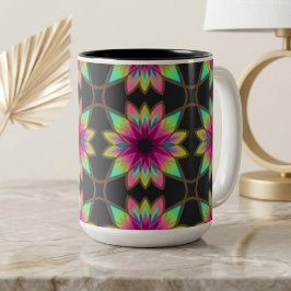 Boho Kaleidoscoop Feest Tweekleurige Koffiemok