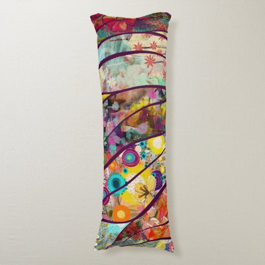 Boho Kaleidoscope - Natuur Geïnspireerde Bloemenku Lichaamskussen (Voorkant Verticaal)