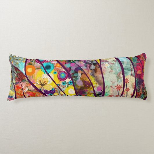 Boho Kaleidoscope - Natuur Geïnspireerde Bloemenku Lichaamskussen (Voorkant)