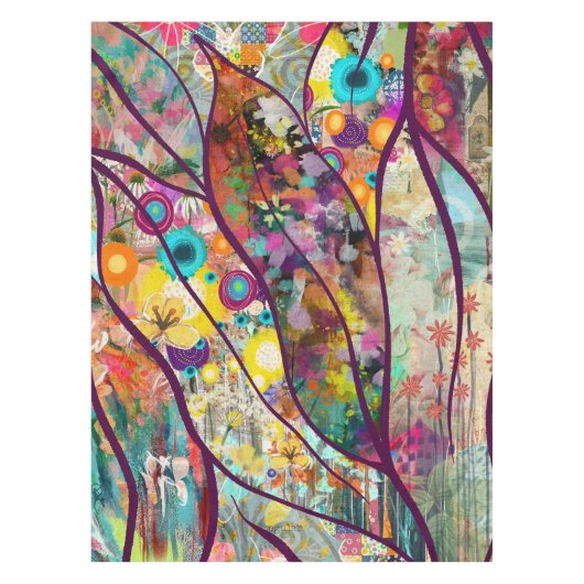 Boho Kaleidoscope - Natuur Geïnspireerde Bloemenku Tafelkleed (Voorkant)