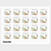 Boho Kamerplanten Bruidsdiner Bedankt Vierkante Sticker (Vel)