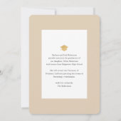 Boho kamille foto Afstuderen aankondiging (Achterkant)