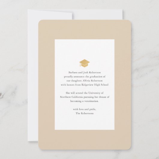 Boho kamille foto Afstuderen aankondiging (Achterkant)