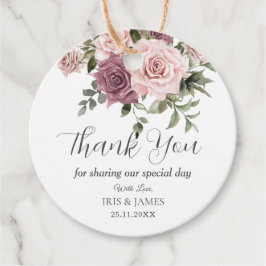 Boho kaneel Roos Blush Roze Bloemen Bruiloft Bedankjes Labels