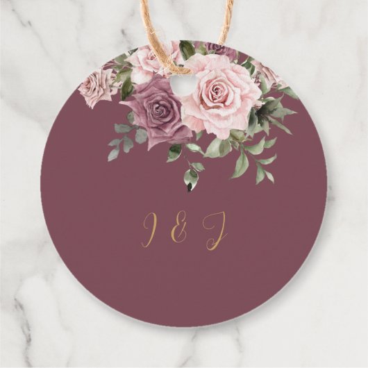 Boho kaneel Roos Blush Roze Bloemen Bruiloft Bedankjes Labels (Achterkant)