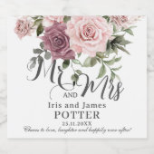 Boho kaneel Roos Blush Roze Bloemen Bruiloft Bier Etiket (Enkel label)