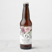 Boho kaneel Roos Blush Roze Bloemen Bruiloft Bier Etiket (Voorkant)