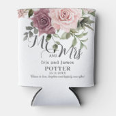 Boho kaneel Roos Blush Roze Bloemen Bruiloft Blikjeskoeler (Voorkant)