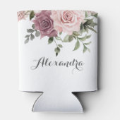 Boho kaneel Roos Blush Roze Bloemen Bruiloft Blikjeskoeler (Achterkant)