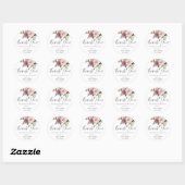 Boho kaneel Roos Blush Roze Bloemen bruiloft gunst Ronde Sticker (Vel)