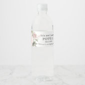 Boho kaneel Roos Blush Roze Bloemen Bruiloft Waterfles Etiket (Voorkant)