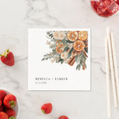 Boho kaneel Winter botanische bruiloft gewoonte Servet (Insitu)