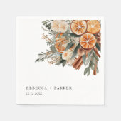Boho kaneel Winter botanische bruiloft gewoonte Servet (Voorkant)