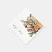Boho kaneel Winter botanische bruiloft gewoonte Servet (Hoek)