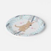 Boho Kangaroo Baby shower Blue Chevron Paper Bord (Gekanteld)