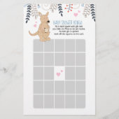 Boho Kangaroo Boy Baby shower Bingo Game (Voorkant)