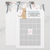 Boho Kangaroo Boy Baby shower Bingo Game (Voorkant / Achterkant)