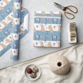 Boho Kangaroo Boy Baby shower Wrapping Paper Cadeaupapier