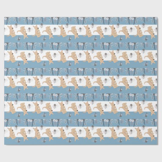 Boho Kangaroo Boy Baby shower Wrapping Paper Cadeaupapier (Vlak)