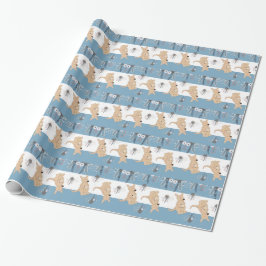 Boho Kangaroo Boy Baby shower Wrapping Paper Cadeaupapier
