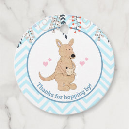 Boho Kangaroo Waterverf Baby Boy Ronde Favor Tag Bedankjes Labels