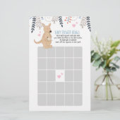 Boho Kangoeroe Jongen Baby Shower Bingo Spel (Staand voorkant)