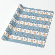 Boho kangoeroe jongen babyshower inpakpapier