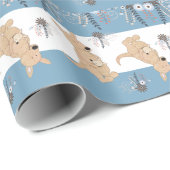 Boho kangoeroe jongen babyshower inpakpapier (Rol Hoek)