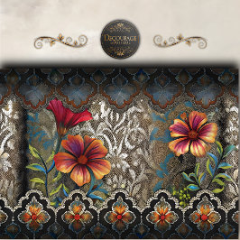 Boho Kant Bloemendecoupe Tissuepapier