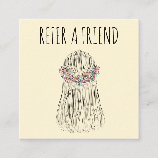 Boho-kapsalon Bloemenkrans Bruidskapsel Afsprakenkaartje (Voorkant)