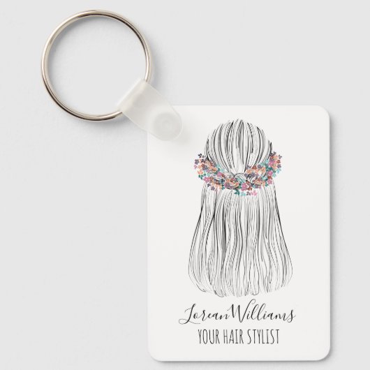 Boho-kapsalon Bloemenkrans Bruidskapsel Sleutelhanger (Voorkant)