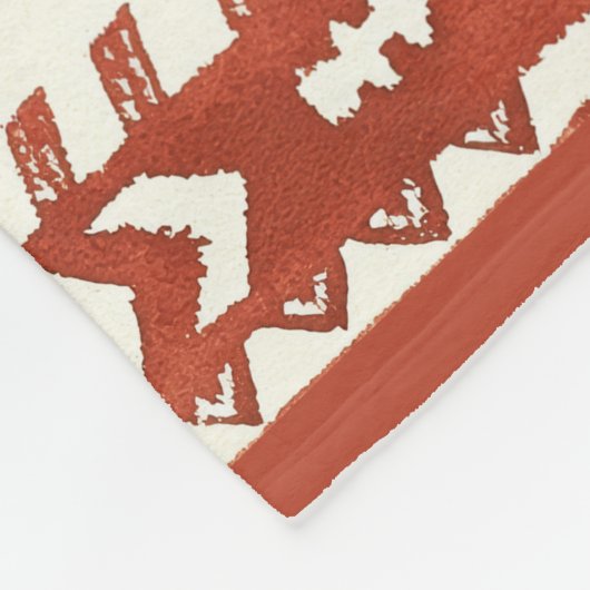 Boho Kastanje Rode Abstracte Doodles Fleece Deken (Hoek)
