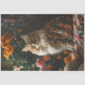 Boho kat in Bloemen 2 Decoupage papier (Voorkant)