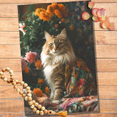 Boho kat in Bloemen 2 Decoupage papier