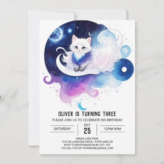 Boho kat moderne verjaardag kaart (Voorkant)