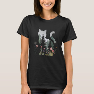 Boho kat Planten Vrouwen Meisje Mannen Bloemen Kit T-shirt