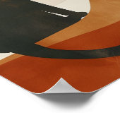 Boho Kat Silhouet | Zonsondergang Abstract Minimal Poster (Hoek)