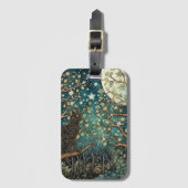 Boho kat sterrenhemel boslandschap bagagelabel (Voorkant (verticaal))