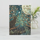 Boho kat sterrenhemel boslandschap kaart (Staand voorkant)