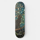 Boho kat sterrenhemel boslandschap persoonlijk skateboard (Voorkant)