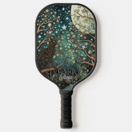 Boho kat sterrenhemel boslandschap pickleball paddle