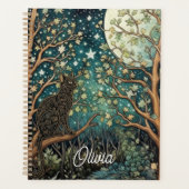 Boho kat sterrenhemel boslandschap planner (Voorkant)