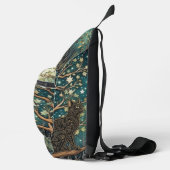 Boho kat sterrenhemel boslandschap sling bag (Rechts)