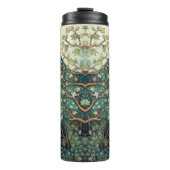 Boho kat sterrenhemel boslandschap thermosbeker (Voorkant)