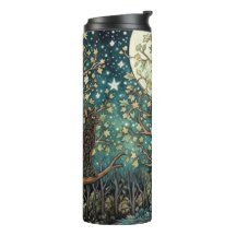 Boho kat sterrenhemel boslandschap