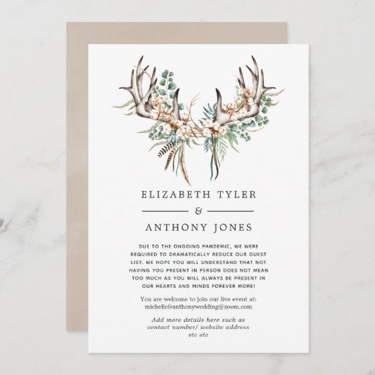 Boho Katoen en Eucalyptus Beperkte Gastlijst Aankondiging (Voorkant / Achterkant)