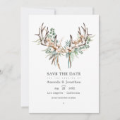 Boho Katoen en Eucalyptus Boho Trouwfoto Save The Date (Voorkant)