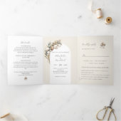 Boho katoen en eucalyptus drieluik uitnodiging (Binnen)