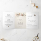 Boho katoen en eucalyptus drieluik uitnodiging (Binnen)